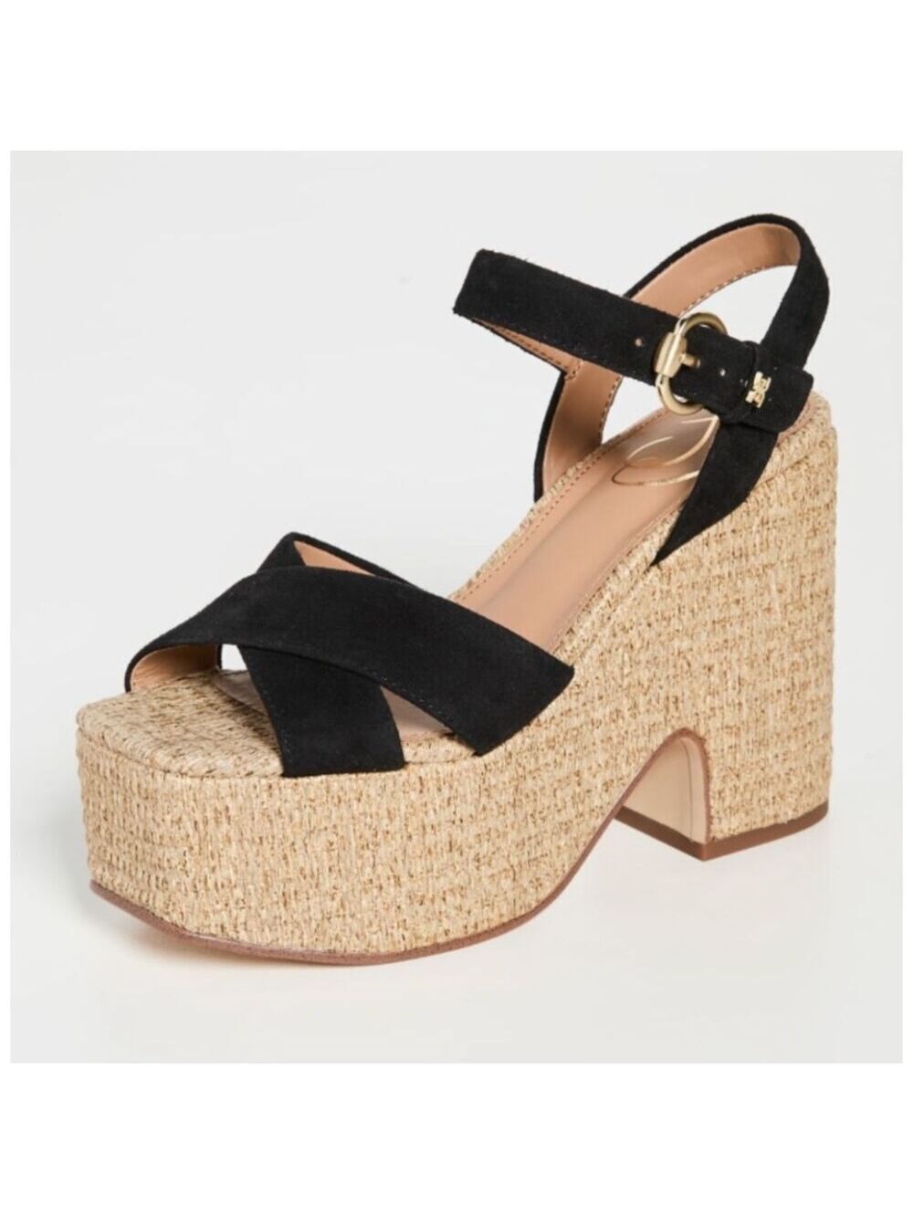 NIB Sam Edelman Trianna Black Suede Wedges Size 10